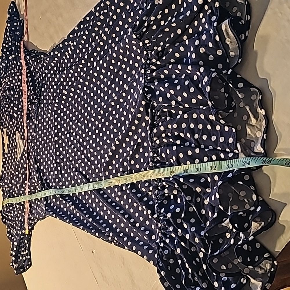 Michael Kors navy polka dot classic fitted style dress size small - Picture 13 of 13
